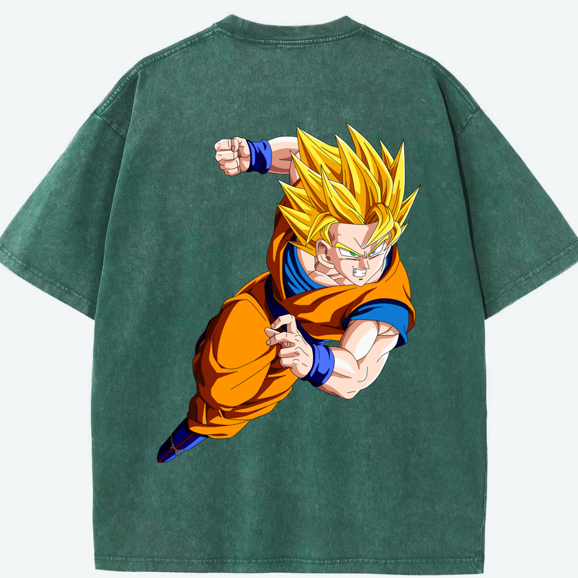 （画像用） ドラゴンボール 孫悟空（そん ごくう）Son Goku カカロット DRAGON BALL Kakarotto 綿100% ヴィンテージ風 半袖Tシャツ（背面プリント）